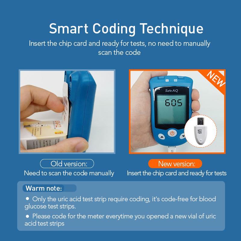 Sinocare Safe AQ UG 2 в 1 комплект для измерения уровня глюкозы в крови мочевой кислоты, двухфункциональный измеритель для диабета, подагры, беременных