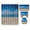 Scenic Shower Curtain Floor Mat Combination Four-Piece Set Bathroom Toilet Carpet Shower Room Mat Doormat