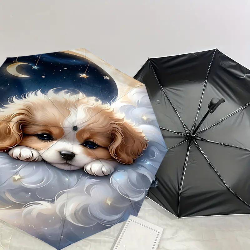 1PC Moon Cloud Umbrella-8-Rib Reinforced Portable Folding Travel Suitable for All Seasons Outdoor Daily Use  -J0391