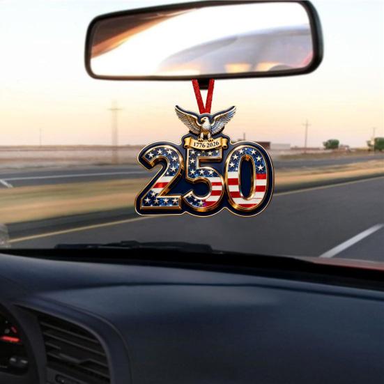 4 шт./набор Украшение к 250-летию Америки 2D плоская акриловая подвеска 1776–2026 Памятное подвесное украшение