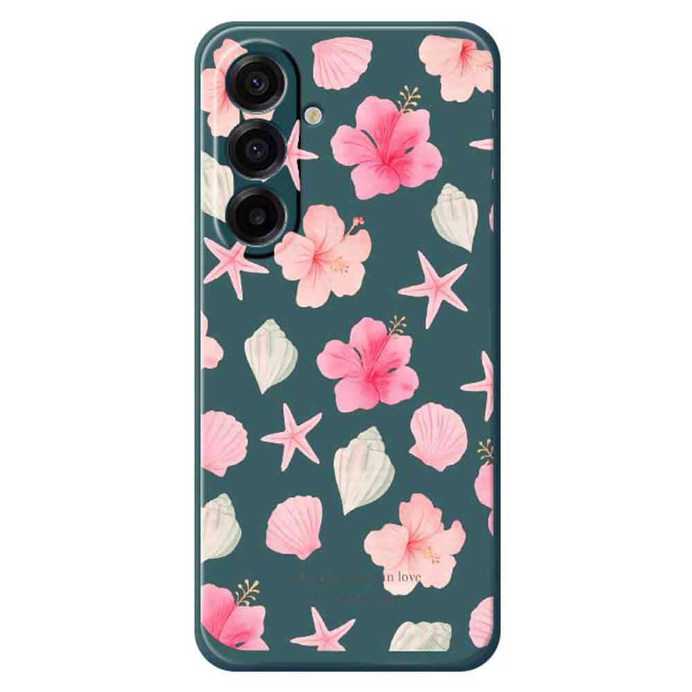 For Samsung Galaxy A17 5G Case Shell Peach Blossom Pattern Printing Straight Edge TPU Phone Back Cover