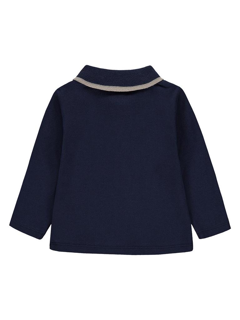 Boys' polo shirt, long sleeves, navy blue, Kanz