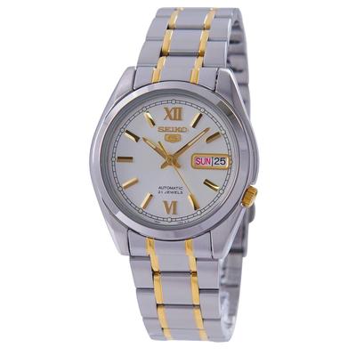 Часы SEIKO 5 с автоматическим механизмом, двухцветный циферблат из нержавеющей стали с оттенком белого SNKL57K1 [Seiko] Мужские [Товар]