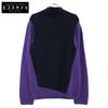 Оригинальные японские шерстяные кашемировые трикотажные топы с длинным рукавом XL Черный x фиолетовыйБ/у