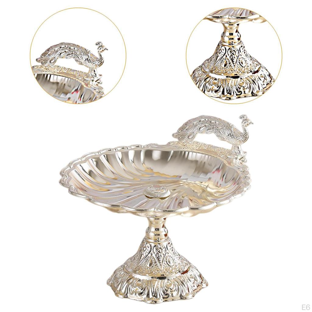Metal Fruit Plate with Foot, Table Decoration, Bowl Serving Tray for Home And