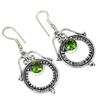 Peridot Quartz Gemstone Handmade Silver Jewelry Earrings 1.5''