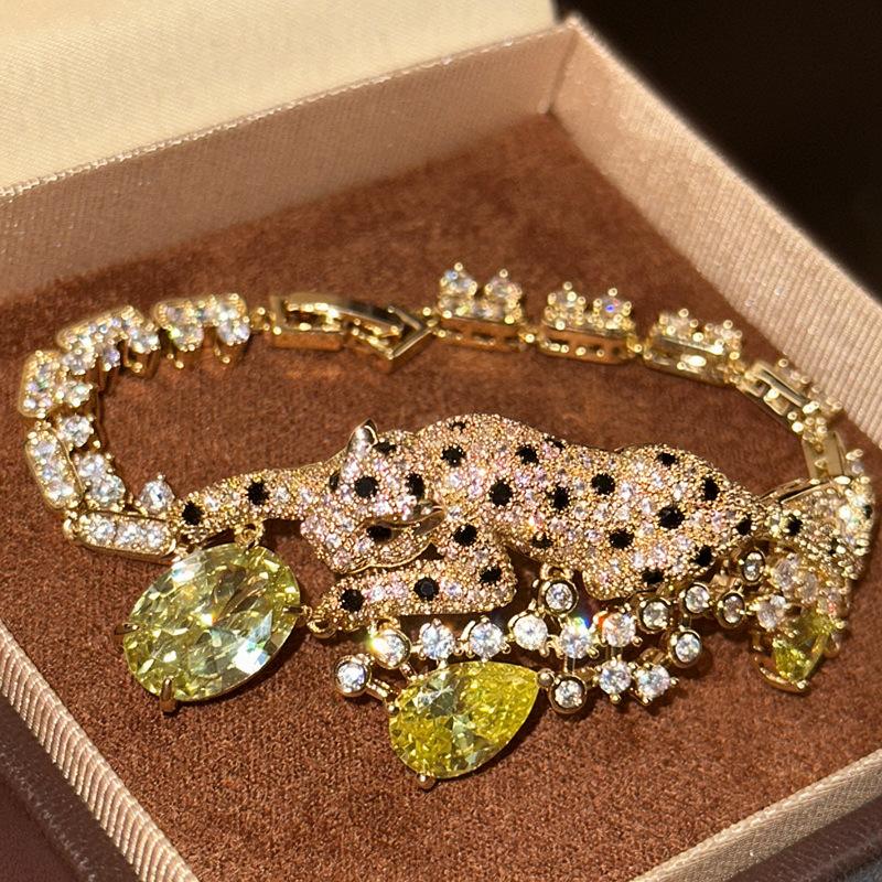 Electroplated Zircon Earrings, Necklace, Bracelet Set, Retro Luxury Accessories, Small and High End Female