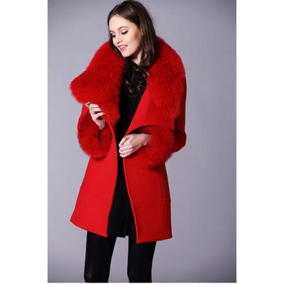 Новое шерстяное женское пальто с меховым воротником средней и длинной длины, шерстяное пальто корейского образца