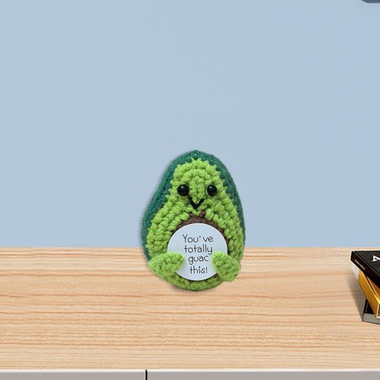 Вязаная крючком кукла-авокадо с подставкой Эмоциональная поддержка Позитивная жизнь Вязаная кукла-фрукт