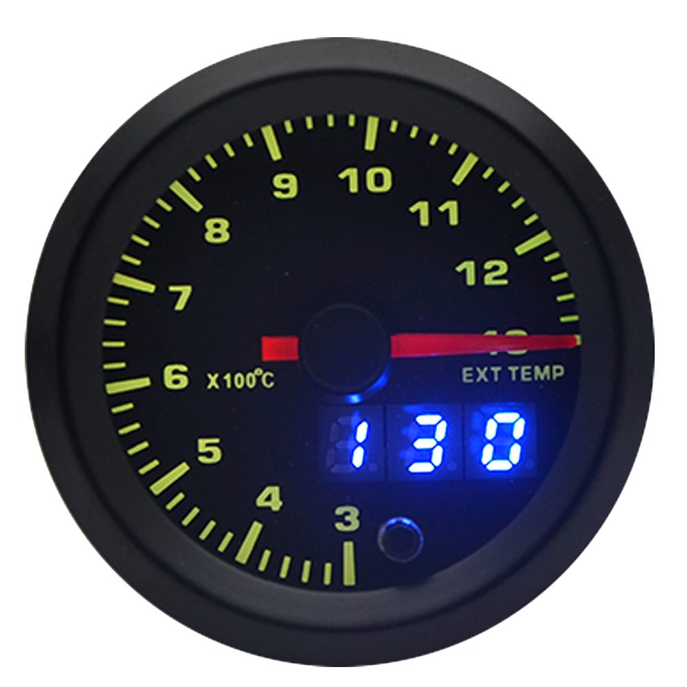 2" 52mm 7 Colors LED Car Exhaust Gas Temperature Gauge 300-1300 Celsius EGT Meter Analog/Digital Dual Display Gauge
