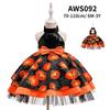 Halloween Kids' Formal Costume - Girls' Witch & Pumpkin Print Party Dress