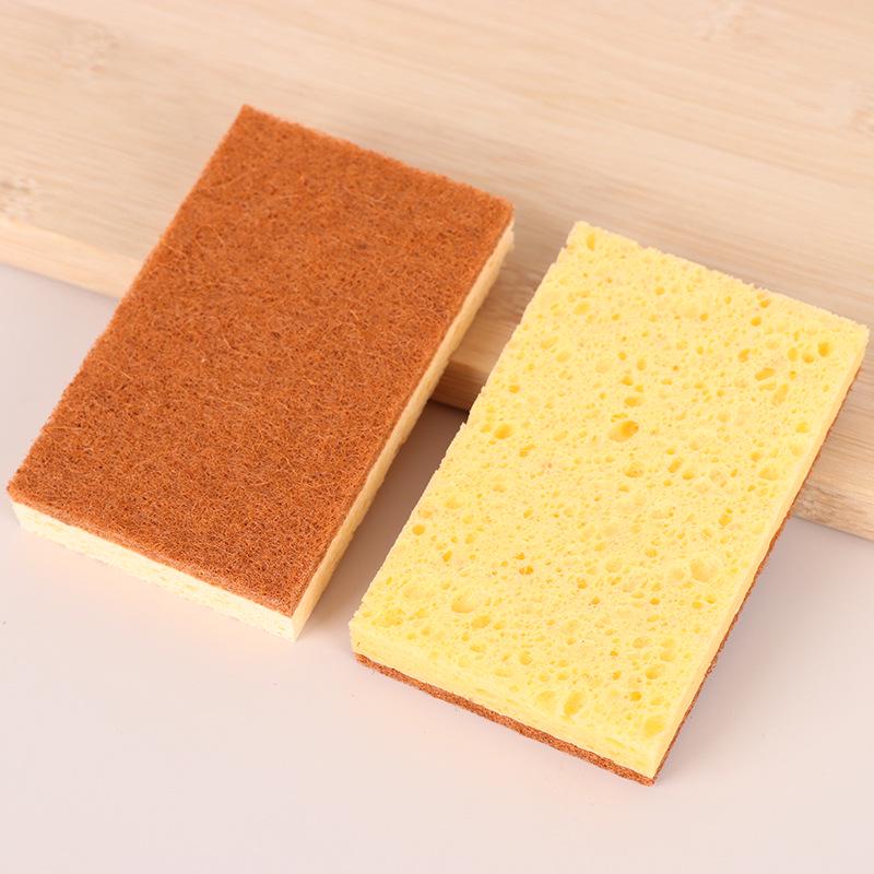 Натуральная губка для мытья посуды из сизаля и кокосового волокна - Экологичная мочалка из хлопка и древесной целлюлозы для уборки кухни