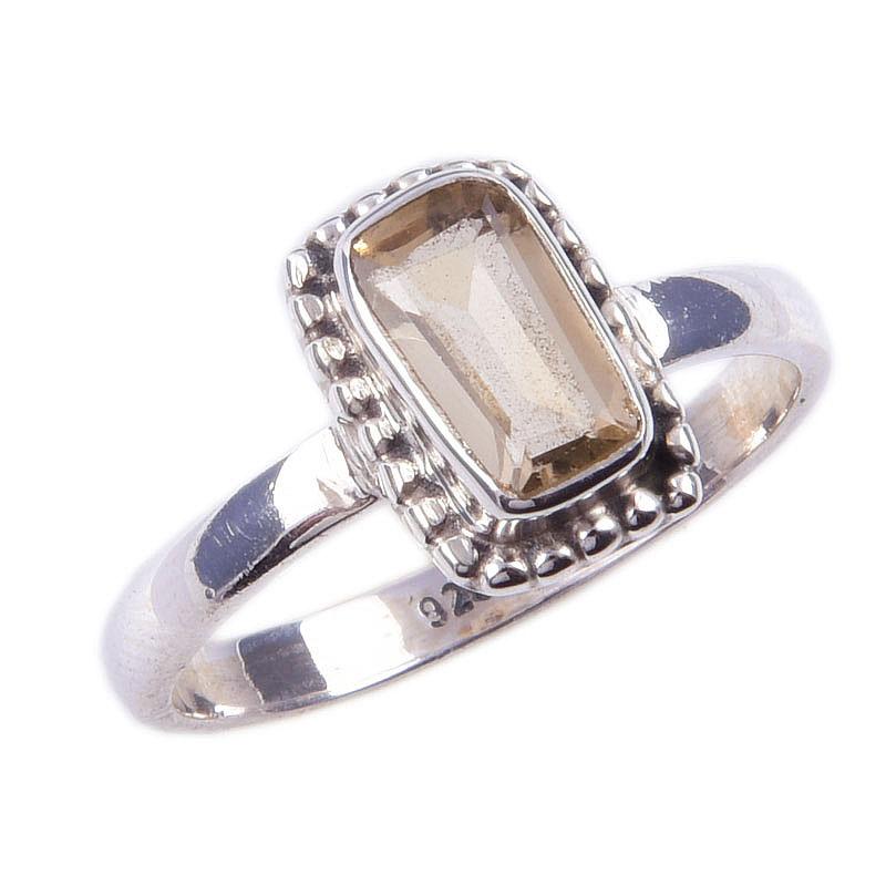 Natural Citrine Gemstone Handmade 925 Solid Sterling Silver Ring Size 7 z8s31