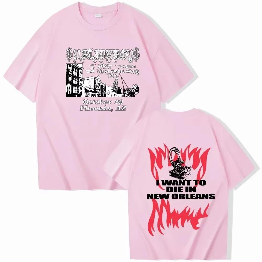 Футболки I Want To Die in New Orleans, модные футболки Harajuku с круглым вырезом и коротким рукавом для мужчин и женщин, подарки для фанатов