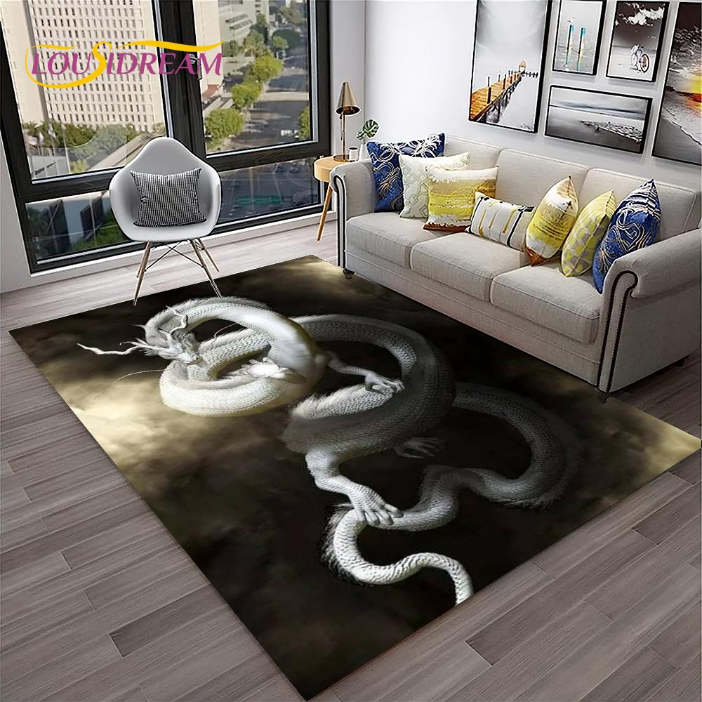 3D китайский дракон миф искусство мультяшный ковер для дома гостиная спальня диван коврик декор, детский игровой коврик нескользящий напольный коврик