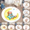 Living Room Round Carpet Floor Mat Kids Anti-Slip Mat Cartoon Bear Print Kids Carpet Kawaii Area Rug