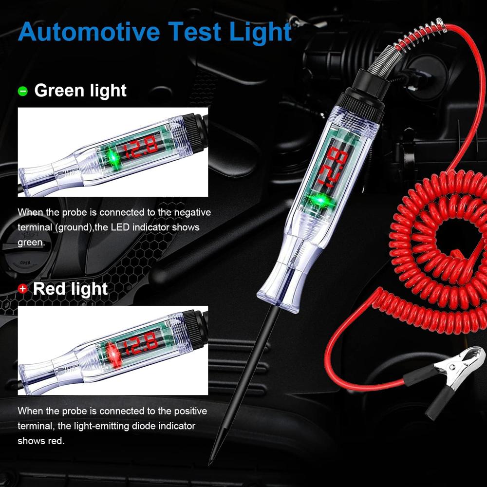 6v To 24v Car Truck Voltage Circuit Tester Auto Diagnostic Test Pen Light Bulb Electric Probe Pen Professional Automotive Circuit Measuring Repair Too