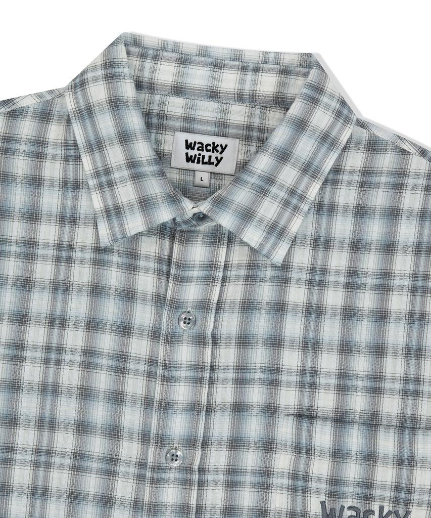 WACKY WILLY Big Check Short Sleeve Shirt Blue