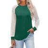 Women's  Long Sleeve  T Shirts Round Neck Lace Tops  Casual Blouses Trendy  Fashion Top