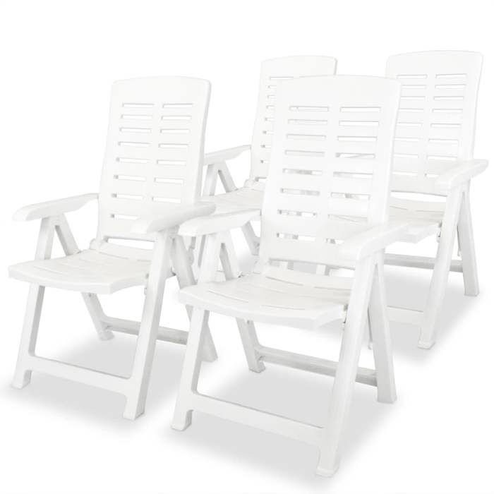 VidaXL 4x Reclining Garden Chairs Patio Armchairs Outdoor Chairs Terrace Seats Folding Armchairs 275067