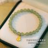 Natural Hetian Jade Bracelet for Women, Jadeite Green and White Jade Bead Bracelet, Stackable Beads, Unique Gift for Mom