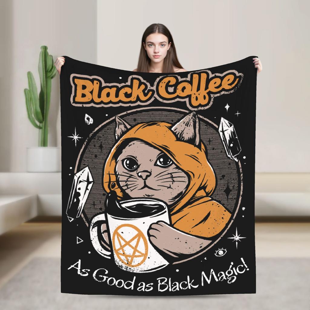 Trust in God Knitted Blanket Flannel Horror Halloween Cthulhu Lovecraft Occult Thin Throw Blanket for Home Couch Bedroom Quilt
