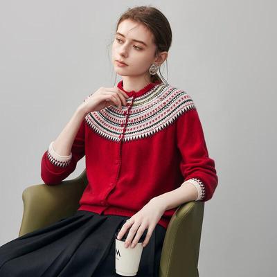 Женский ретро-кардиган Comon Boca из кашемира с узором Fair Isle
