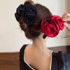 Korean Style Flower Hair Claw Flower Large Size Hair Claw Creative Red Rose Hair Clip  Travel