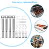 4Pcs Universal BBQ Grill Pipe Adjustable Stainless Steel Barbecue Tube High Temperature Resistant BBQ Gas Grilling Replace Parts