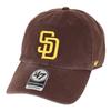 47 Brand BRAND SAN DIEGO PADRES CLEAN UP San Diego Padres 6 Panel Cap Hat '47 '47 BROWN/Brown