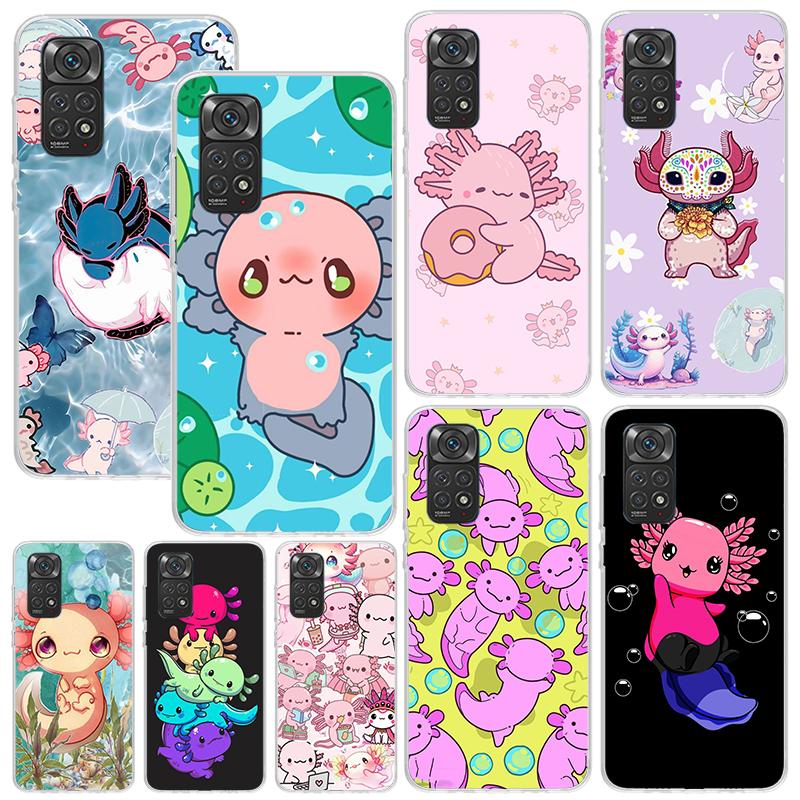 Cute Axolotl Kawaii Phone Case For Xiaomi Redmi Note 15 13 14S 14 Pro Plus 12S 11S 10S 12 11E 10 11T Art Fundas Back Cover Redmi