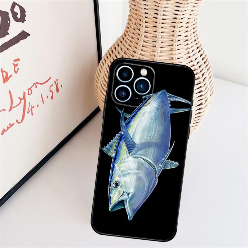 Чехол Синий тунец Для iPhone 11 12 13 14 16 15 Pro Max Mini X XS Max XR Plus Чехол Coque