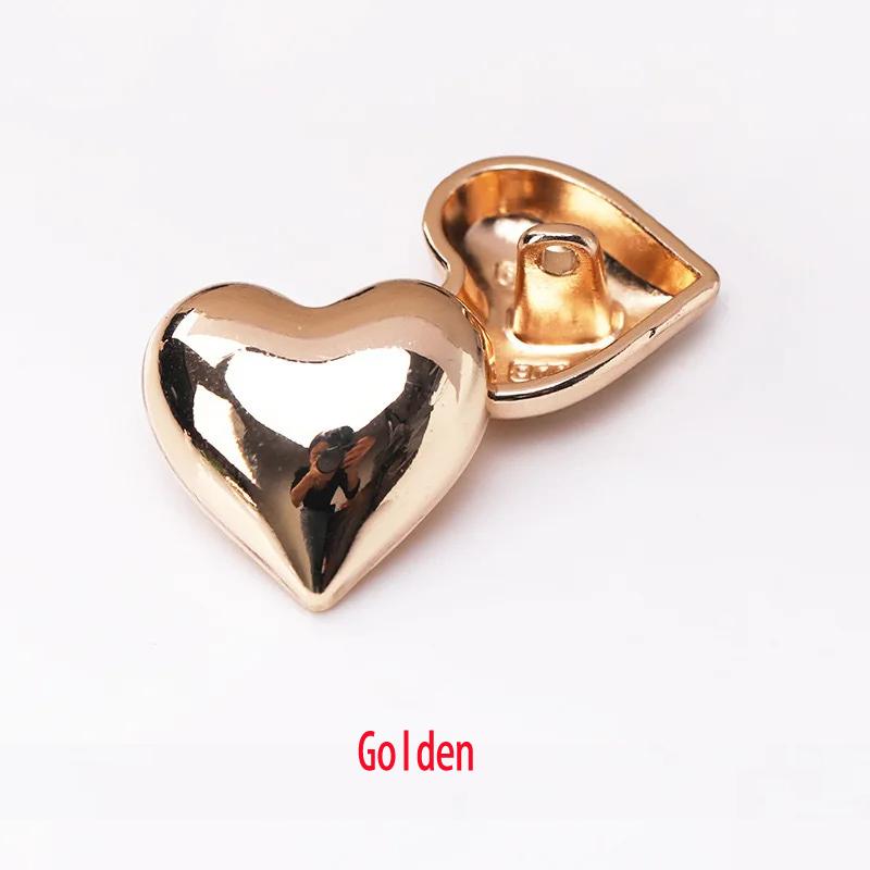 15 шт./лот золотые серебряные сердечки в форме персикового сердца металлические пуговицы ручной работы пуговицы для шляпы одежды пальто декоративные пуговицы