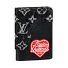 X Nigo Кошелек из денима и кожи с логотипом и принтом в виде сердца Мужской кошелек Черный M81015