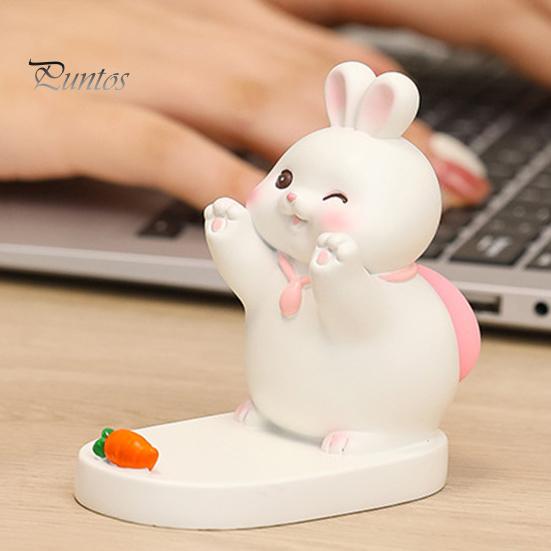 Подставка для мобильного телефона в виде мультяшного животного, свиньи, собаки, кролика, панды, статуэтки из смолы, скульптуры, подставки для мобильных телефонов и планшетов, украшения для рабочего стола