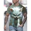 Cat Animal Pattern T-Shirt for Men Personality 3D Printed Tees Summer Casual Short Sleeve Loose Street T Shirts