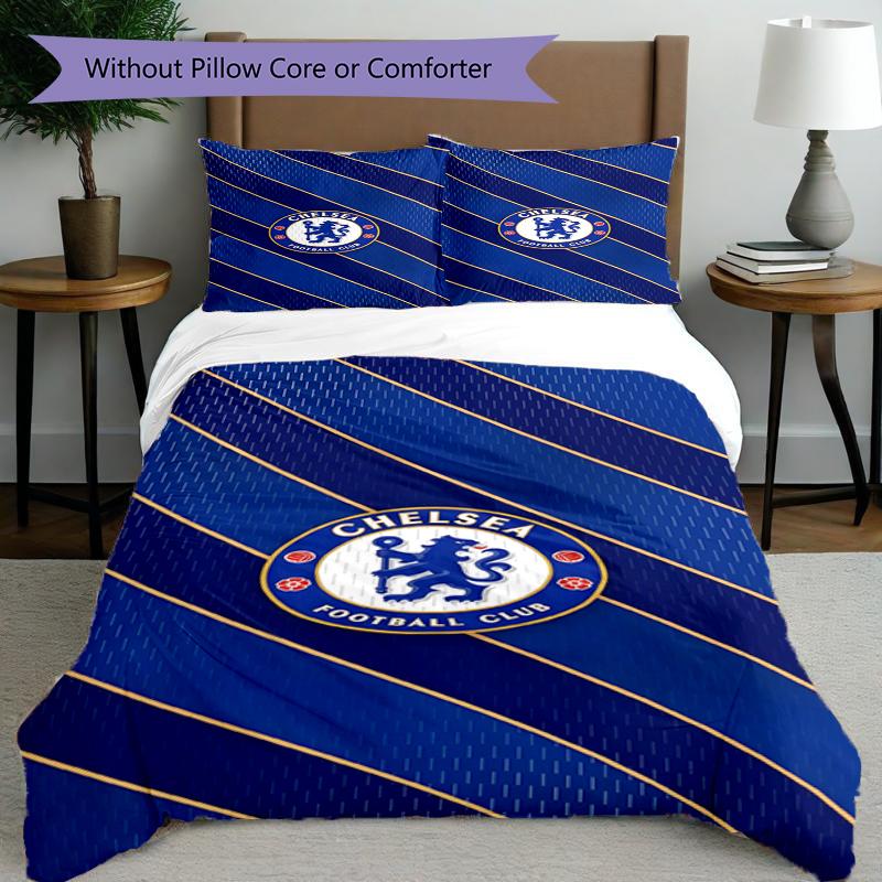 3pcs Duvet Cover Set (1*Duvet Cover + 2*Pillowcase, Without Core),football club.C Print Bedding Set, Bedroom Decor, All‑Season, Birthday Gift