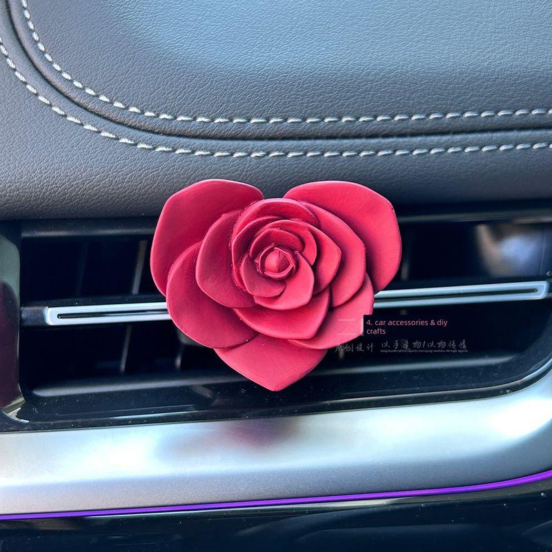 Car Air Freshener for Air Conditioning Vent, Car Interior Decoration, High-End Austin Rose Aroma Diffuser Ornament
