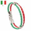 RUI RUI YU Мужчины Женщины Браслет Плетеный PU Итальянский Флаг Браслет Кожаный Сплав для Зеленый Белый Красный