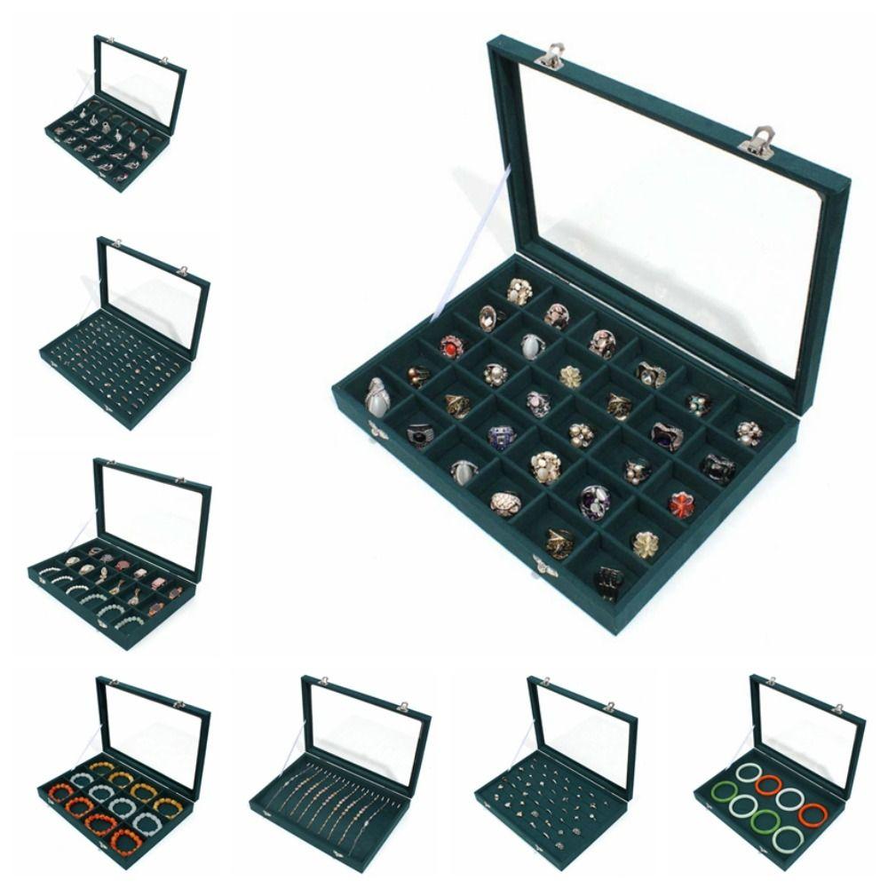 Кольца Бархатная шкатулка для украшений Серьги Витрина для украшений Однотонный лоток для хранения украшений Подарок
