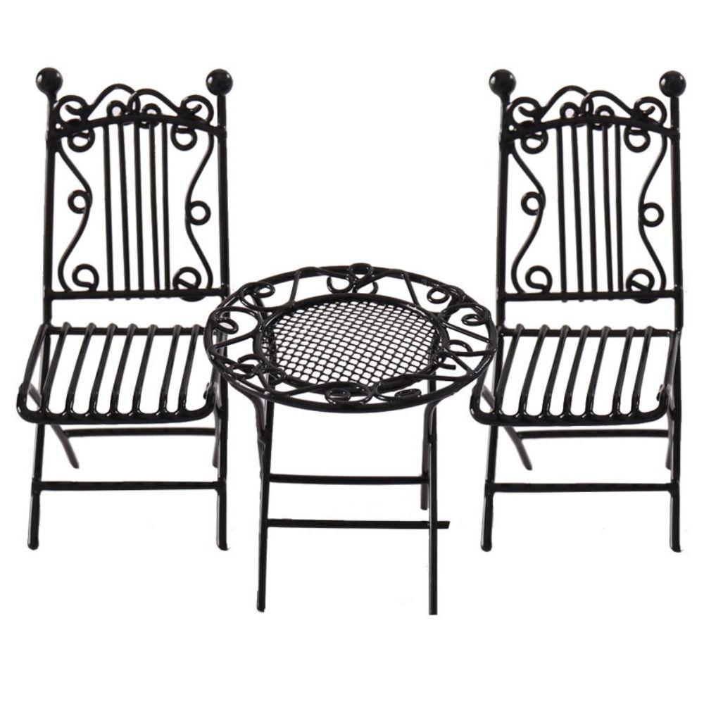 Dolls House European Style Scene Model Fairy Garden Seat Miniature Furniture Dollhouse Table Chair