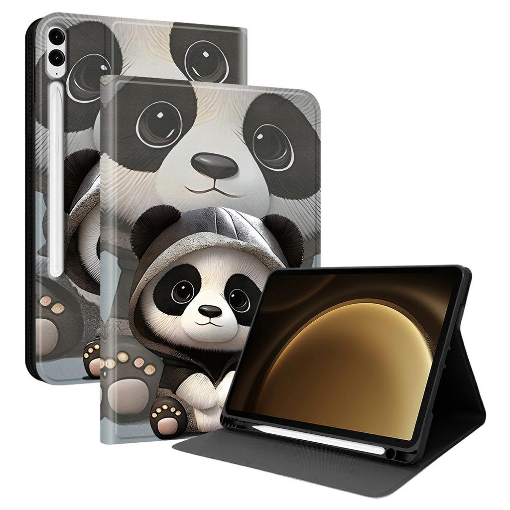 PU Leather Case For Samsung Galaxy Tab S10+ / Tab S9 FE+ Pattern Print Tablet Cover Stand with Pen Slot (Stylus Not Included)