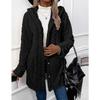 Autumn and Winter Hooded Solid Color Cardigan Button Long Sleeved Casual Fleece Jacket