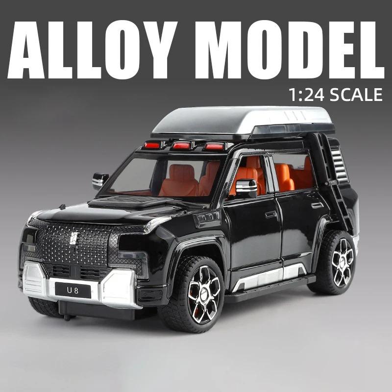 1/24 BYD Yangwang U8 SUV Модель автомобиля из литого металла Игрушка Новые энергетические внедорожники Модель автомобиля Звук и свет Детский подарок
