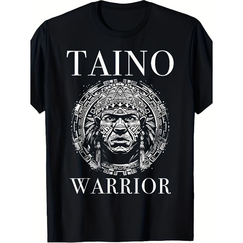 Европейские размеры Taino Warrior Boricua Boriken Pride Мужская футболка | Винтажная графическая с круглым вырезом Черная, Идеальный подарок на Рождество