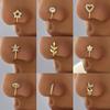 Simplicity Star Fake Piercing Copper Gift Body Jewelry Clip On Nose Ear Clip 1PC Nose Ring Heart