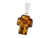 Silver Pendant with Amber Cat with Bow Women' Silver Cat Pendant