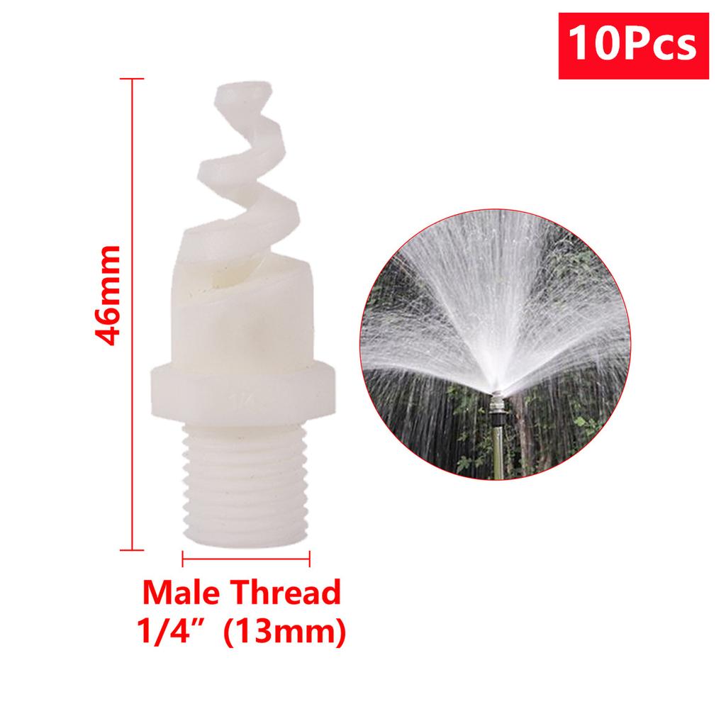 Spiral Cone Atomization Nozzle 1/4" 3/8" 1/2" 3/4" 1" Male Thread Plastic Sprayer Head Stainless Steel Irrigation Mist Sprinkler