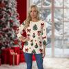 Женский топ с круглым вырезом и рукавом 3/4 с рождественским принтом