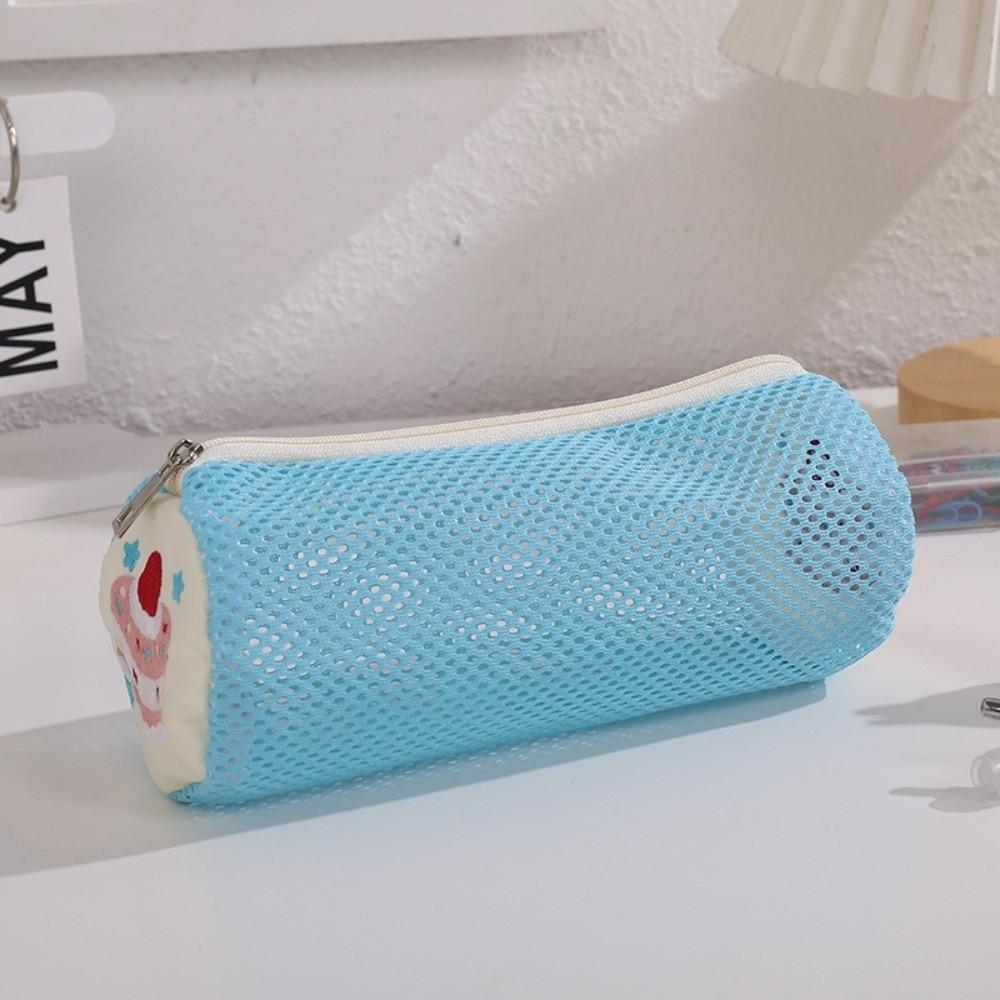 Cake Embroidery Pencil Case Mesh Stationery Bag Korean Style Pencil Pouch  Gift